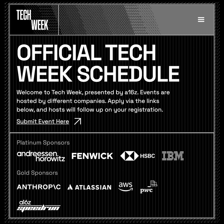 NYC Tech Week event calendars